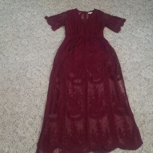 Wine Lace Romper M